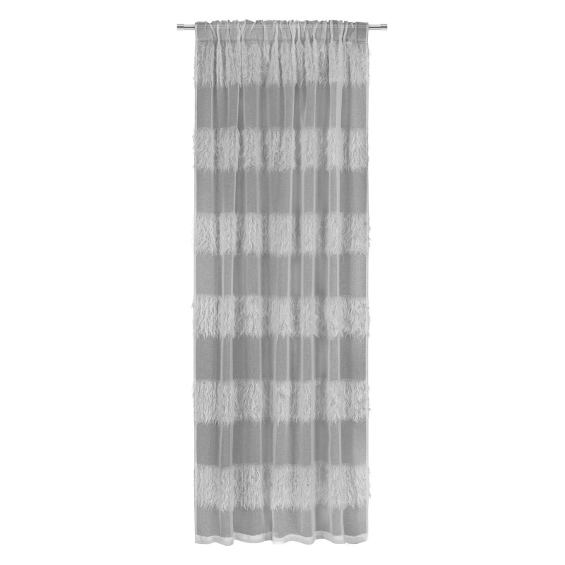 Firana z taśmą WONDERFUL CHIC 140x300 szara